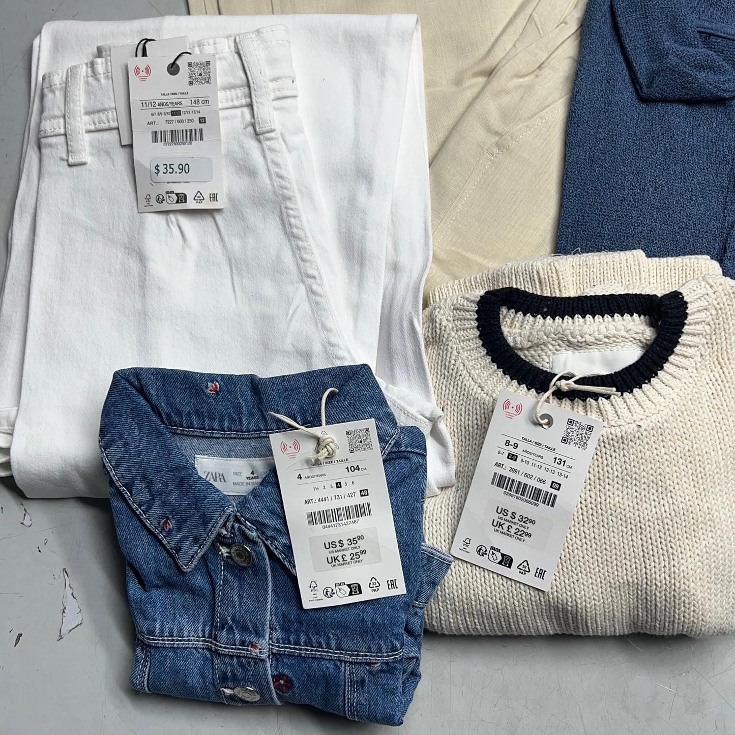 ZA@ ZARA Lot of Assorted Children's Clothing Sweaters, Pants & Tops Girl's & Boy's Multicolor