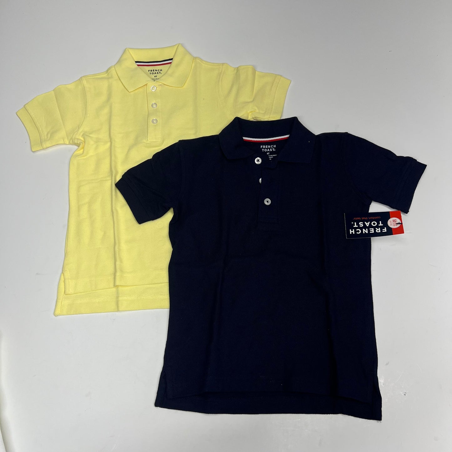 ZA@ (LOT OF 5) 3 Button Short Sleeve Polo Shirts  Boy's Sz 4T Yellow, Navy, Light Blue & White