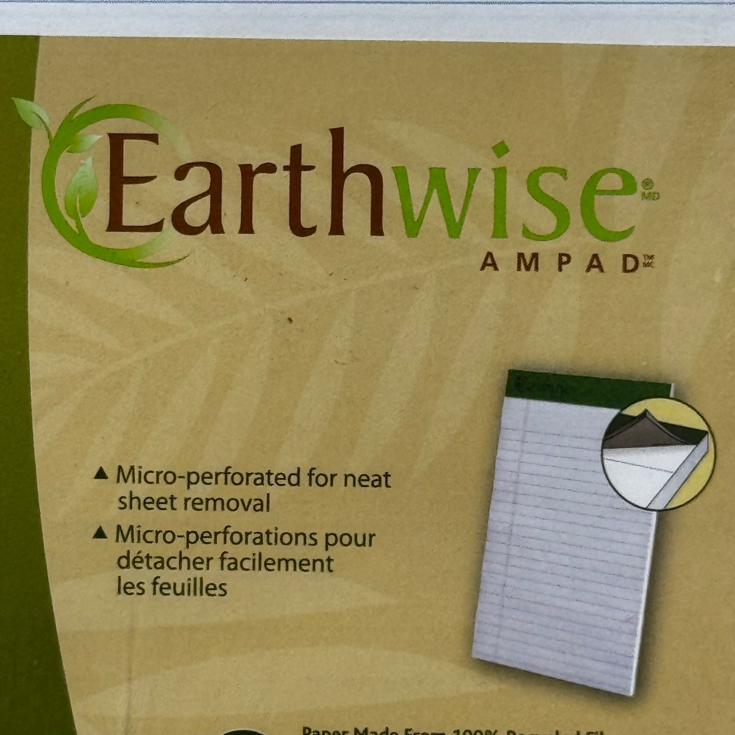 EARTH WISE (6 PACK) Perforated Sheets Writing Pads Medium Ruled 40 Sheets 40112R