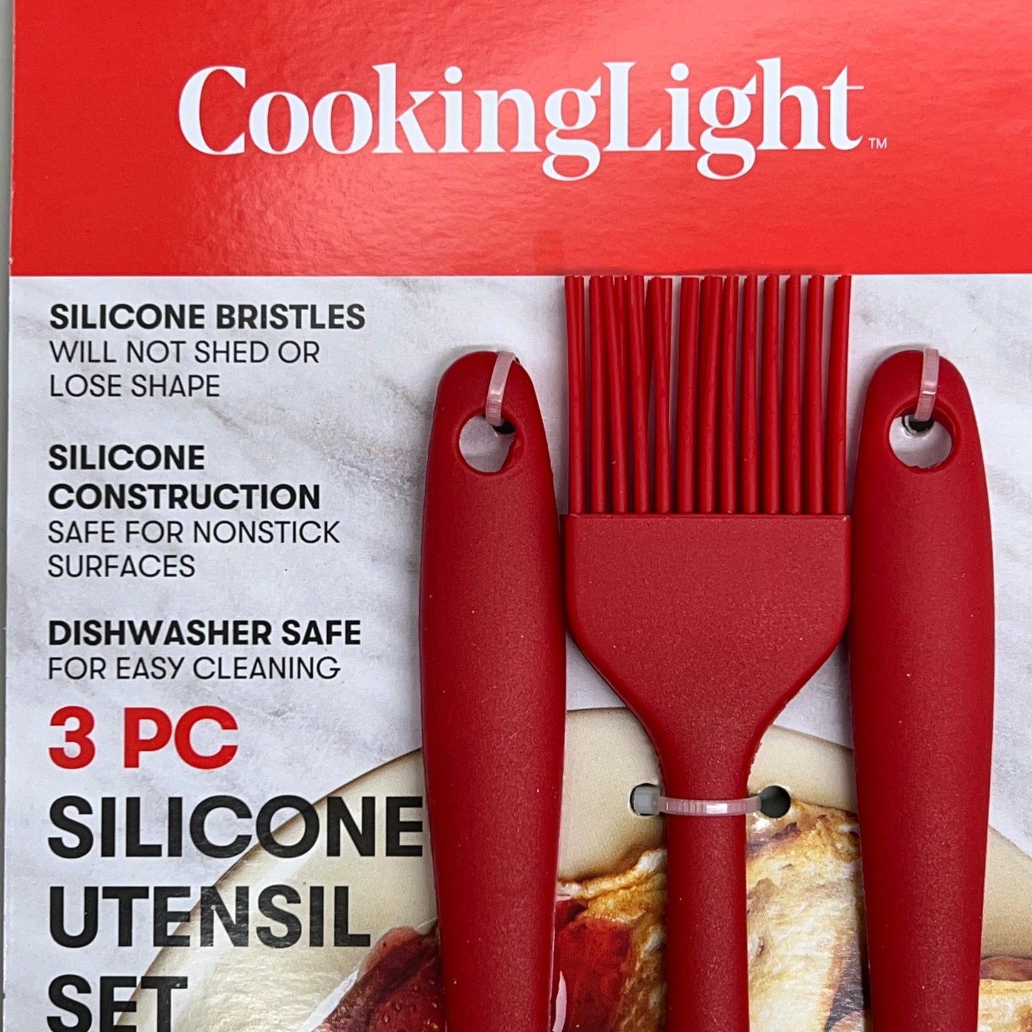 EPOCA Cooking Light Silicone Spoonula, Spatula & Basting Brush Red 3pc CLR00K020