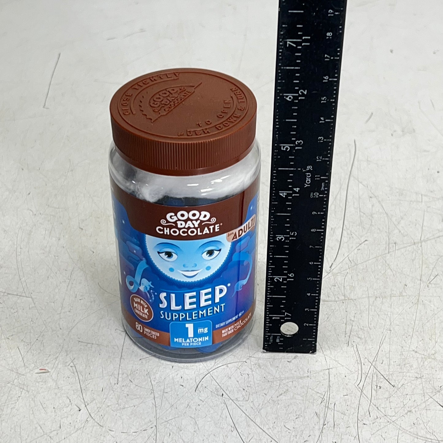 GOOD DAY (80 PIECES) Chocolate Adult Sleep Supplement 1 MG Per Piece BB 08/27