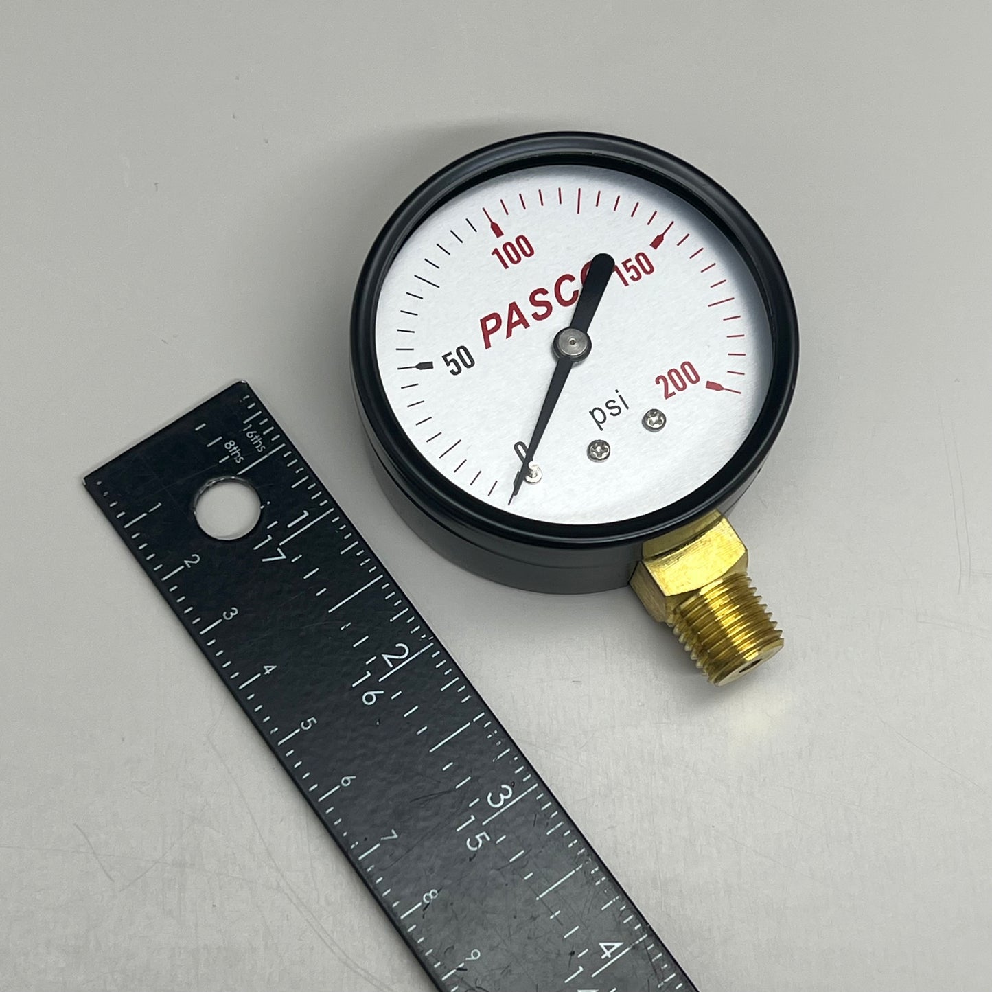 PASCO (2 PACK) 2-1/2" Pressure Gauge 1/4" MPT Brass Connection 200 PSI 1743