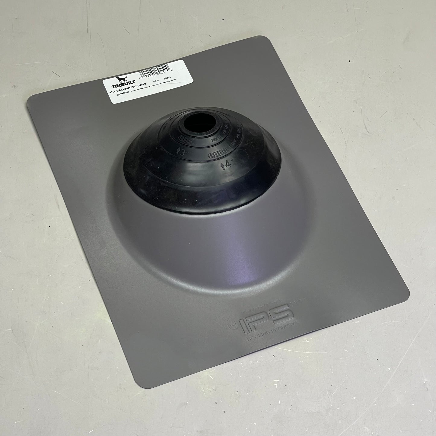 TRIBUILT 4N1 Galvanized Roof Flashing 12" x 16" Base Grey 89251