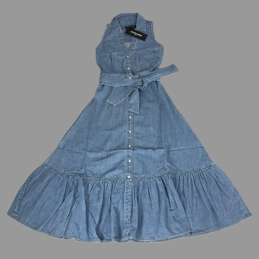 VERONICA BEARD Jeans Edwina Sleeveless Midi Dress Sz-00 Iceberg J24067101287IC