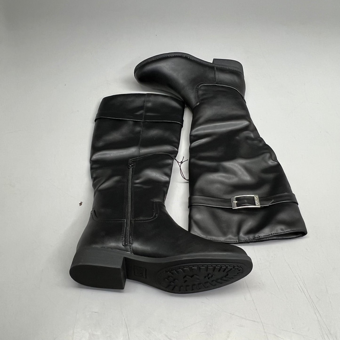 CHAPS Alda Style Riding Boots Faux Leather Women's Sz 7.5 M Black