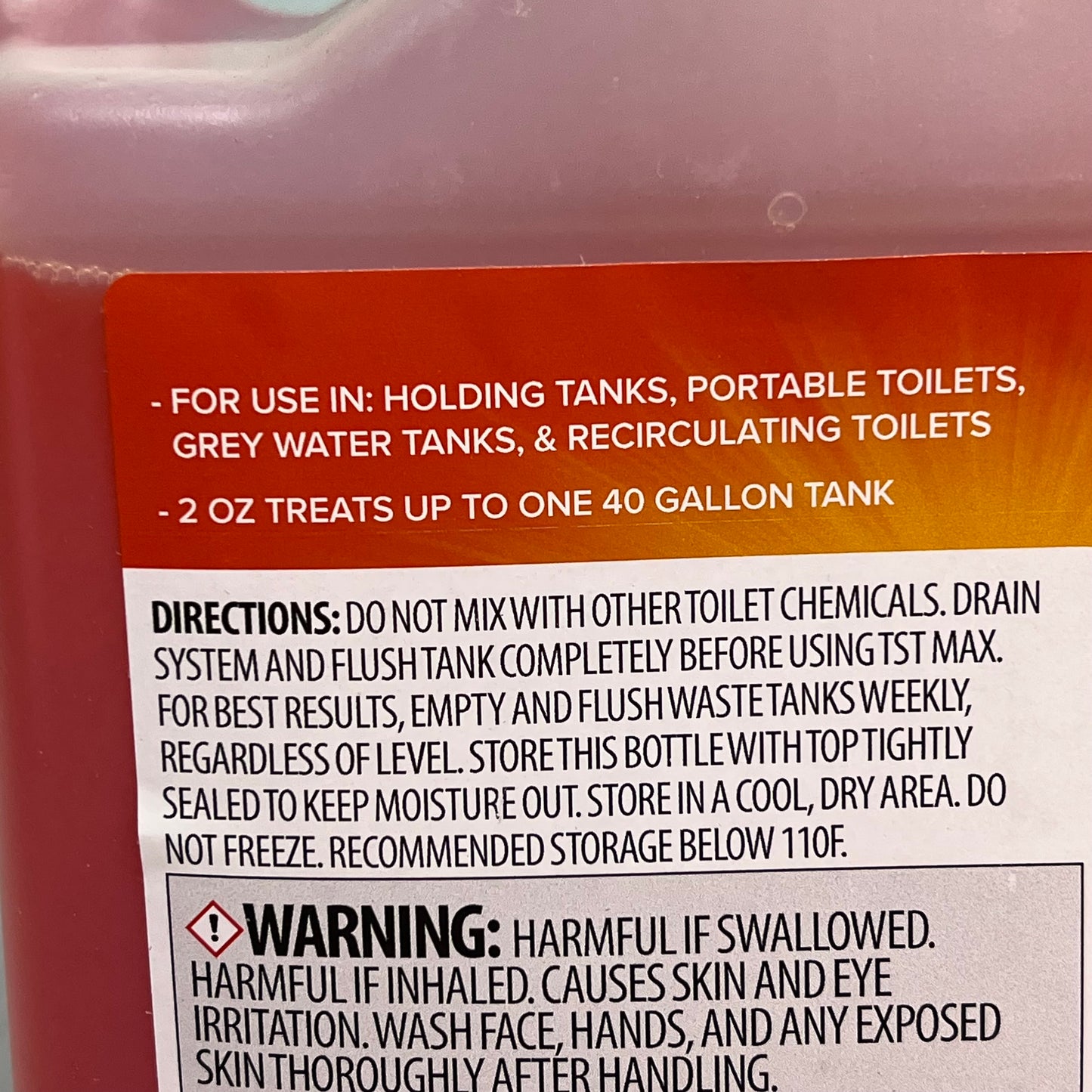 ZA@ ZA@ CAMCO TST MAX RV Liquid Toilet Treatment Citrus Scent 1 Gal Orange 41173