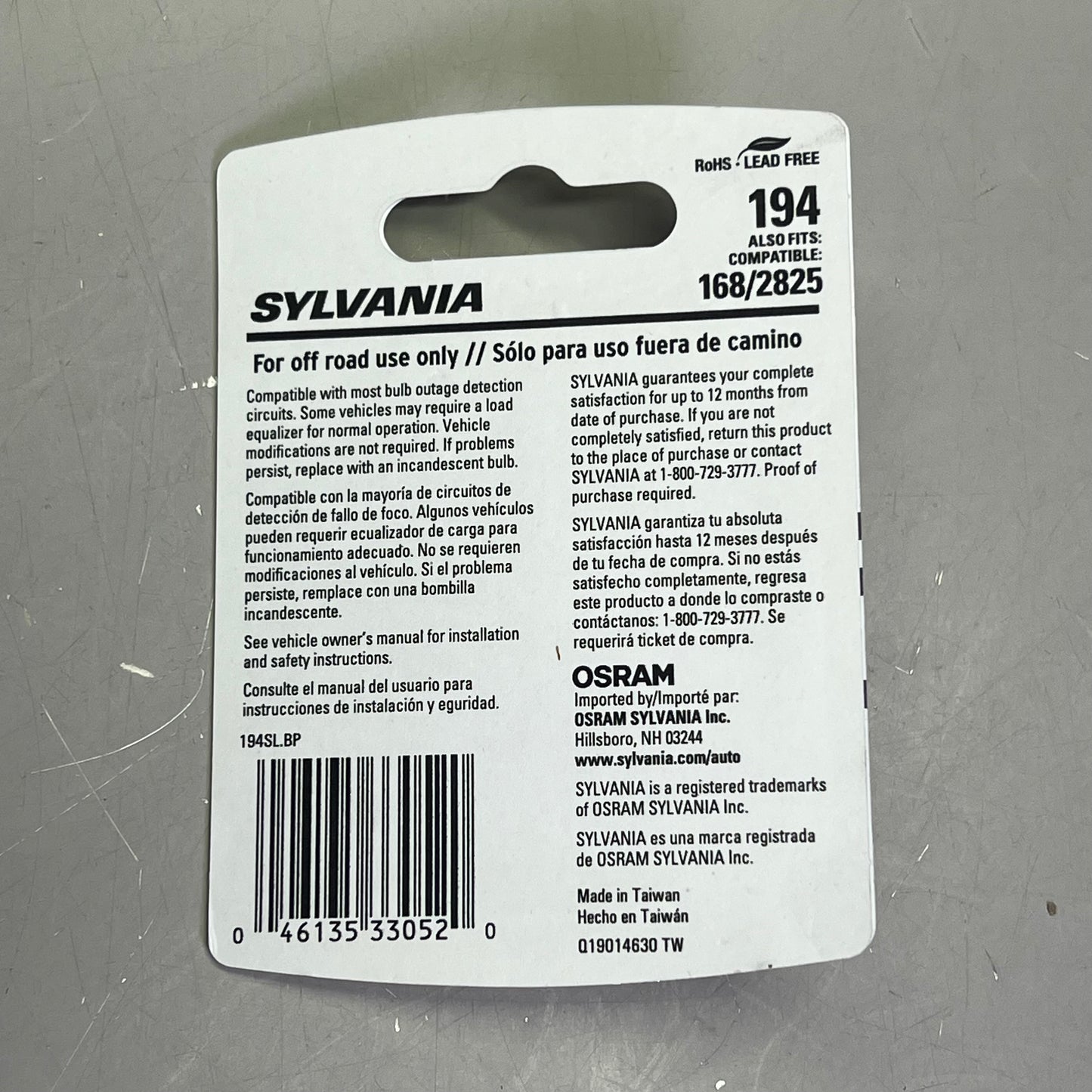 SYLVANIA (2 PACK) SYL LED Mini Bulb Easy Install 12.8V Cool White 194SL.BP