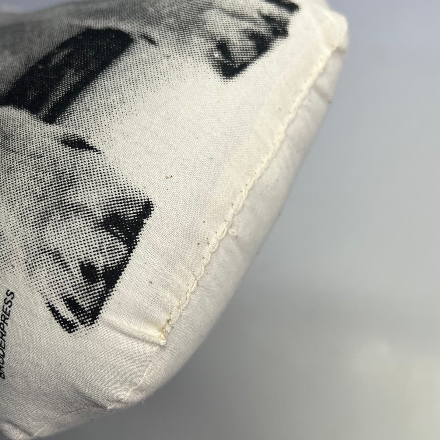 BRODERPRESS Hand Silkscreened Contoured Chihuahua Pillow 15"x9" Black & White