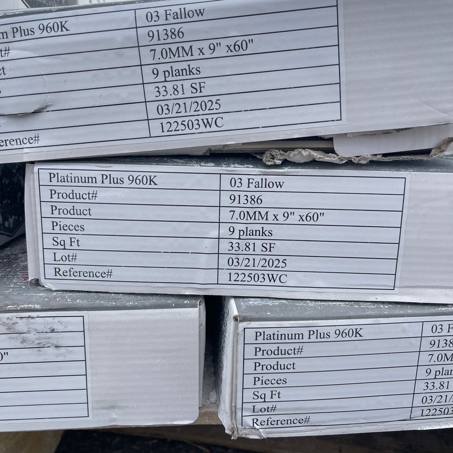 Z@ Pallet of NDURE Flooring Platinum Plus Series 60”x9” planks (AS-IS)