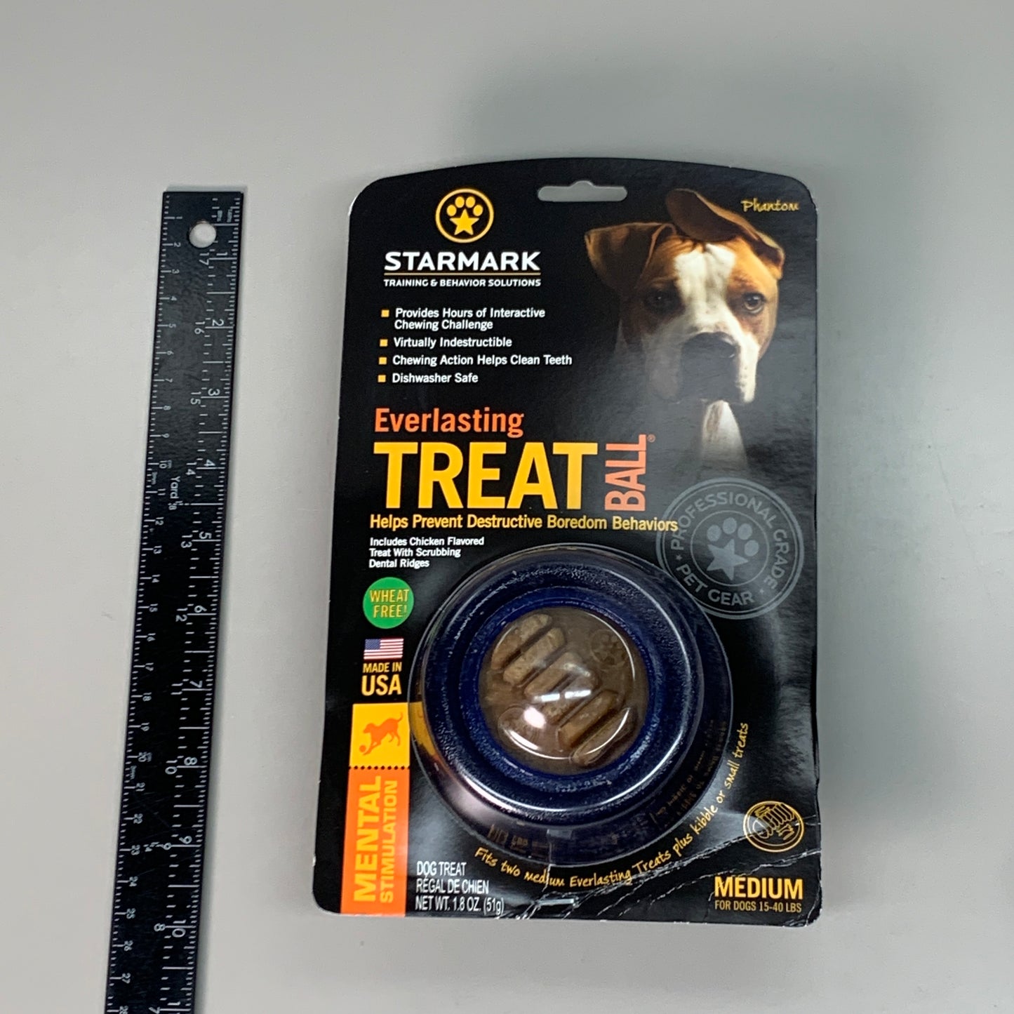STARMARK Everlasting Treat Ball Medium 15-40lbs. Dogs 1.8 oz. Blue SMTBMDT