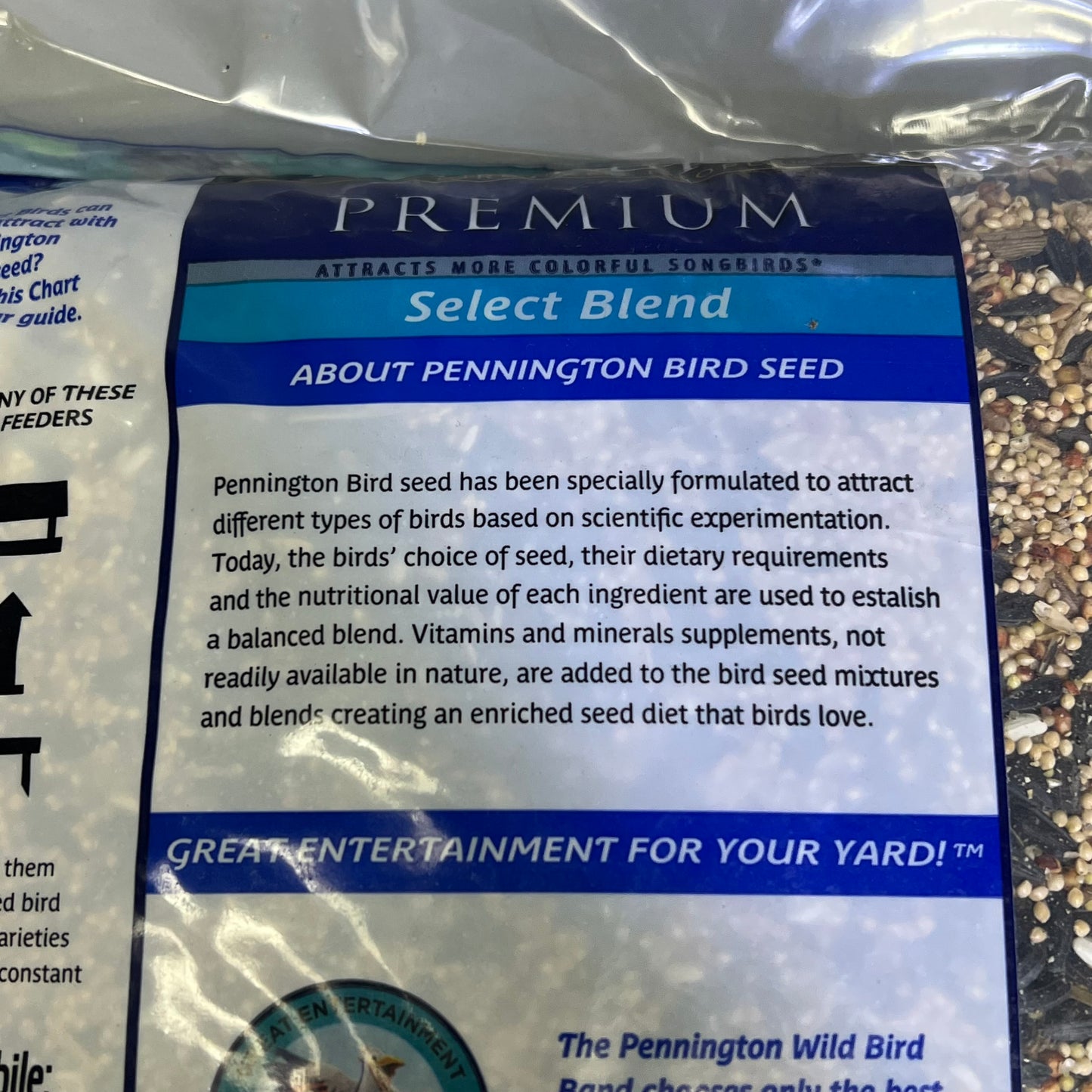 ZA@ PENNINGTON Premium Select Blend Bird Food Assorted Seeds 20 lb Bag