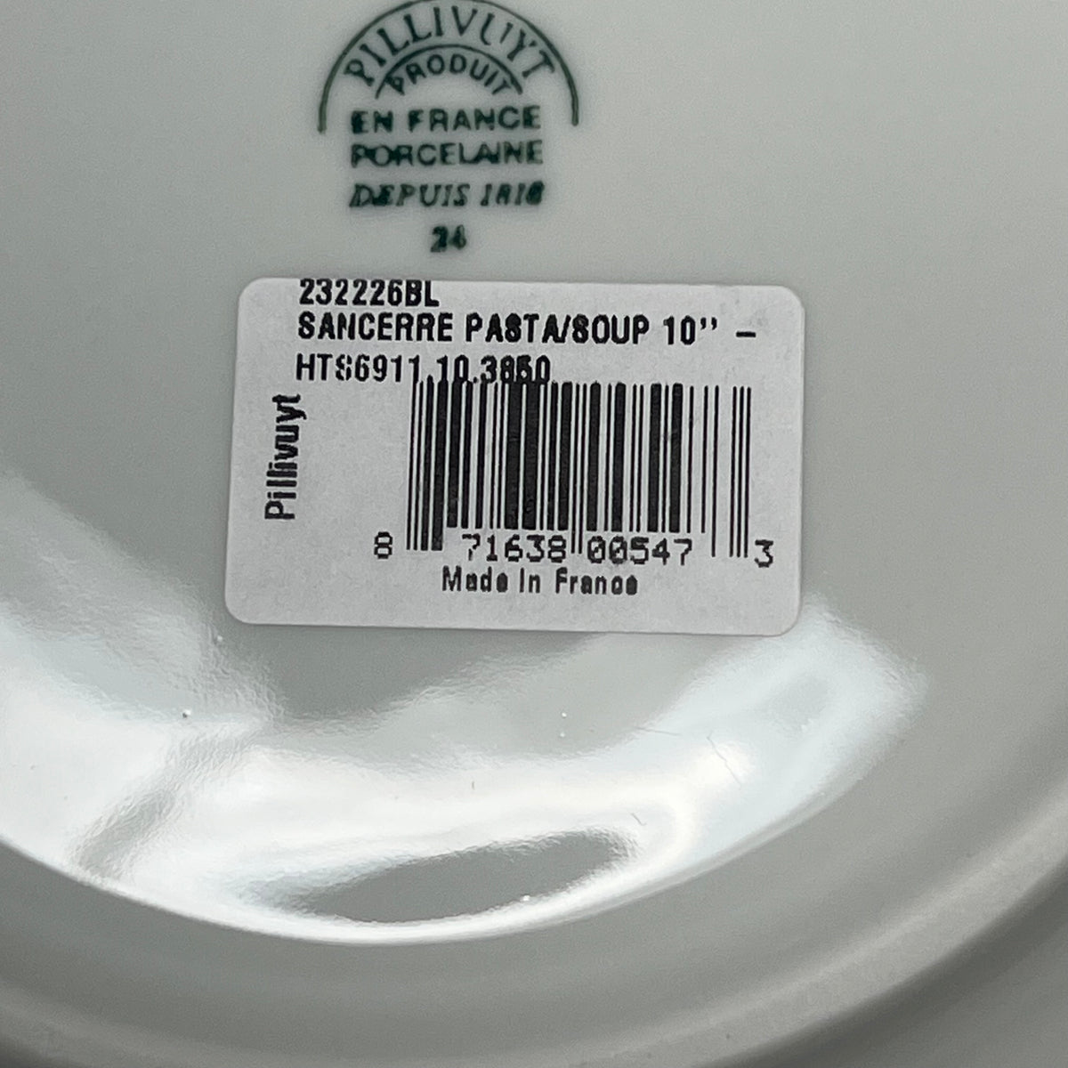 PILLIVUYT (4 PACK) Most Popular Sancerre Porcelain Soup & Pasta Bowls White 10"