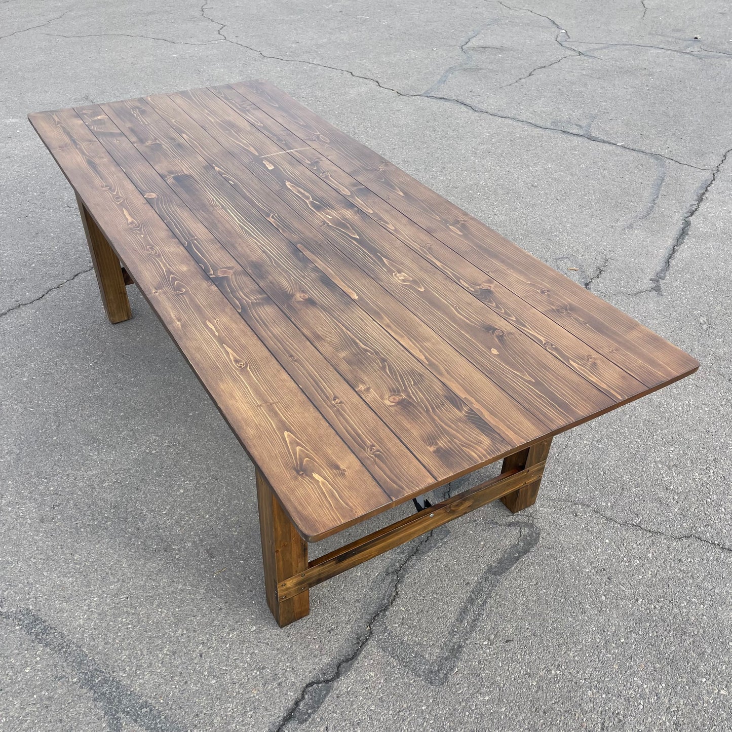Z@ FLASH FURNITURE Hercules Series Antique Rustic Folding Dining Table 8' x 40" Wood 889142210160
