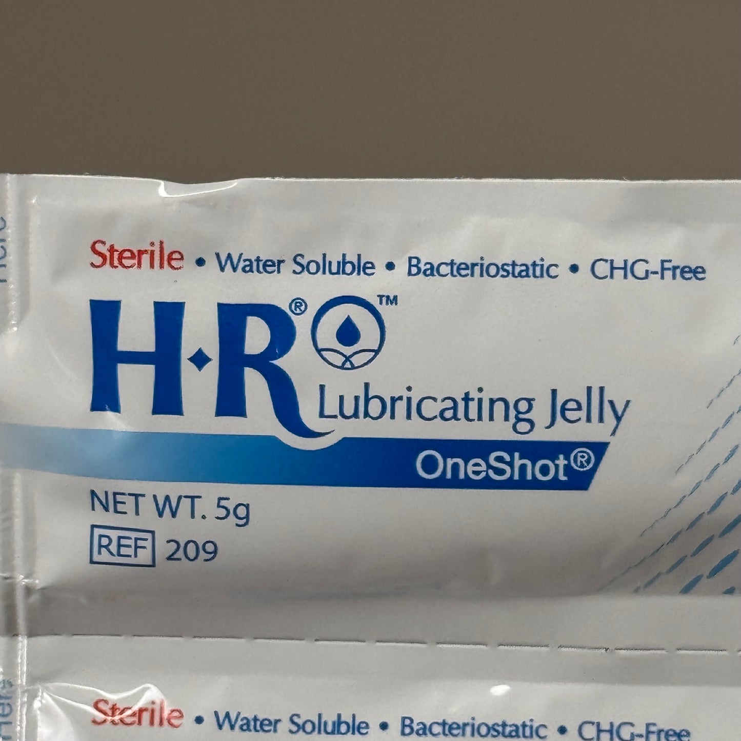 H R (4 PACK, 576 PACKETS TOTAL) Lubricating Jelly Bacteriostatic 5 g BB 05/2029