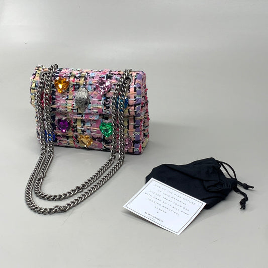 KURT GEIGER Mini Kensington Fabric Love Evening Bag 8" x 6" Multi-Color 8885269609