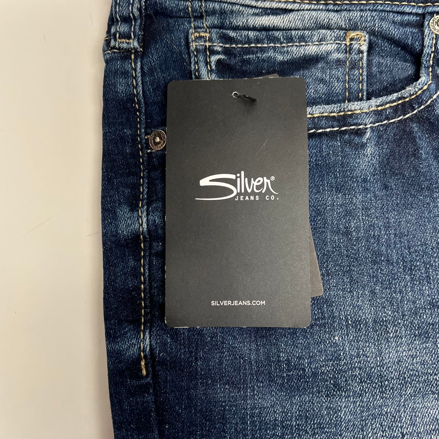 SILVER JEANS CO Suki Curvy Mid Rise Straight Leg Jean Women's Sz 36/33 Indigo