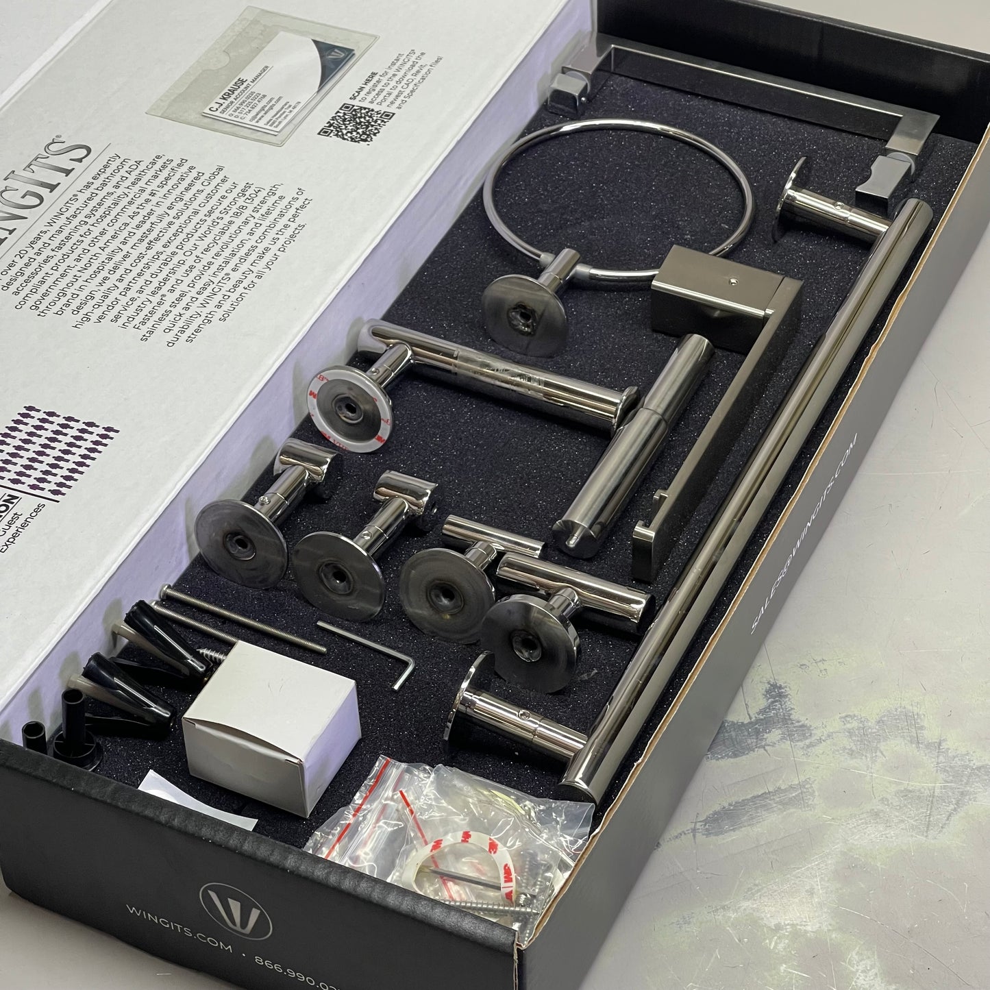 WINGITS Towel Bar, Toilet Paper Holders, Towel & Robe Hooks, Anchors, & More! Chrome