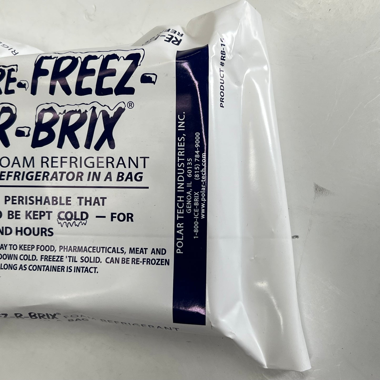 POLAR TEC (5 PACK) Re-freez-r-brix Foam Refrigerant 3"x4" White RB-15