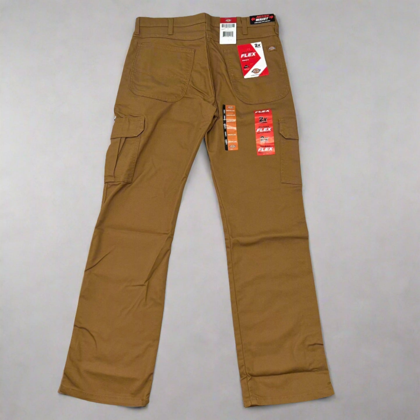 DICKIES Flex Regular Fit Cargo Pants Mens 34x30 Stonewashed Brown Duck DP902SBD