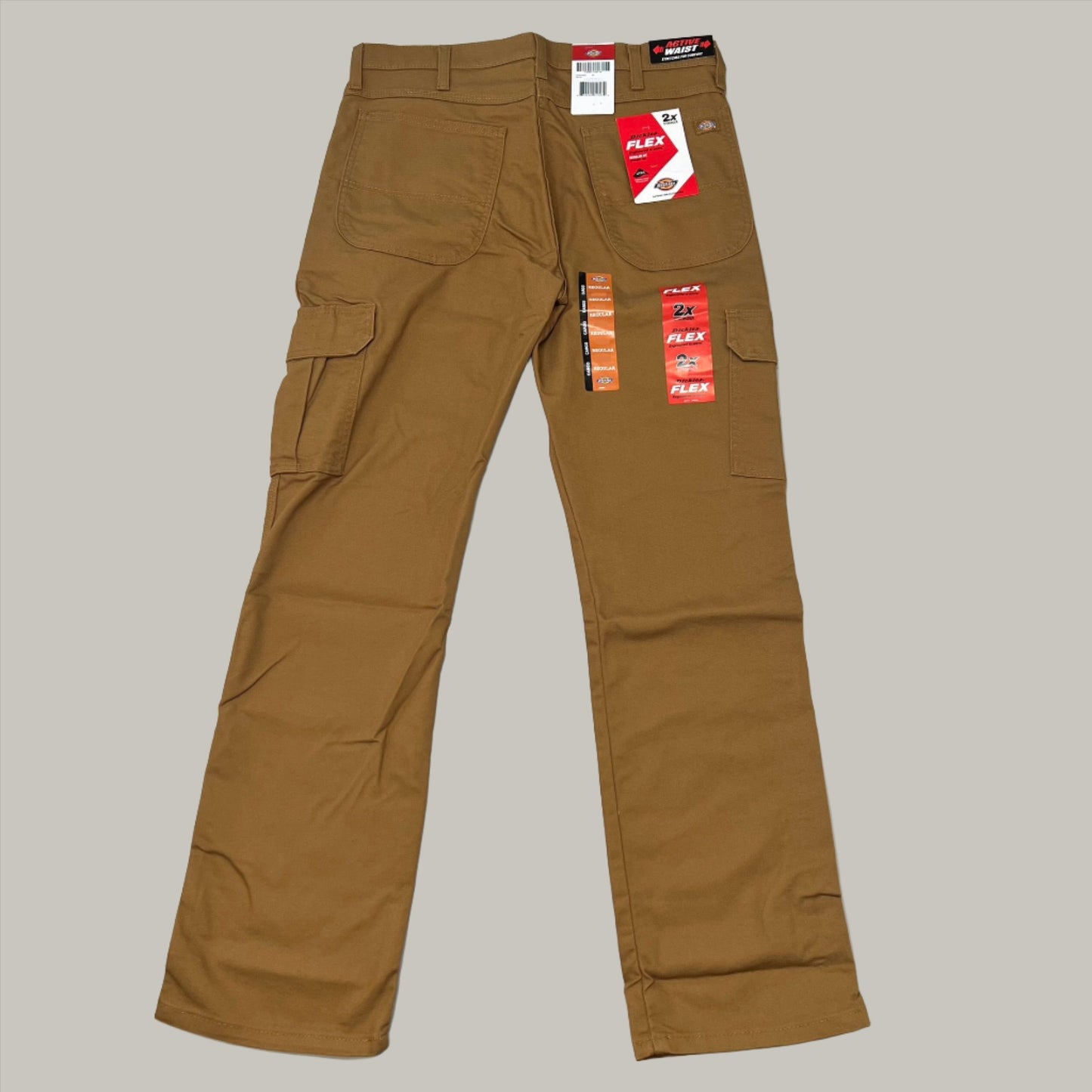 DICKIES Flex Regular Fit Cargo Pants Mens 32X34 Stonewashed Brown Duck DP902SBD