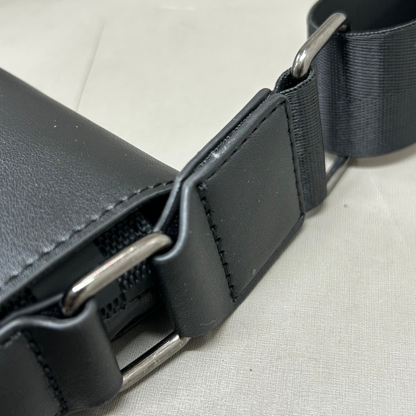 FUMATORE Basket Weave Faux Leather Shoulder Strap Purse 11"x9" Black STRLTXTG-SQB-ST