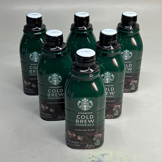 STARBUCKS (6 PACK) Cold Brew Concentrate Signature Black 32 fl oz BB 01/26