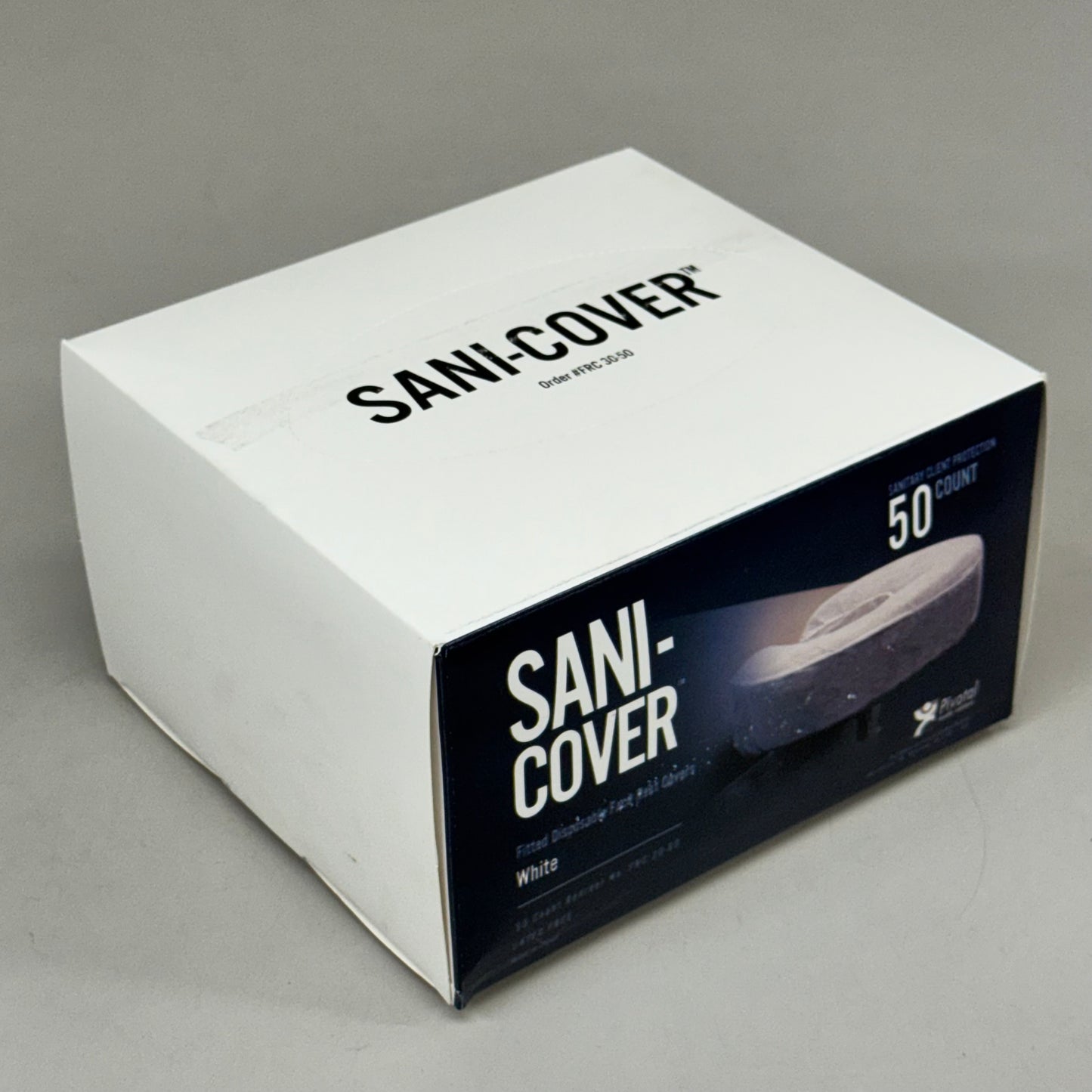 PIVOTAL  (50 PACK) Sani-Cover Face Rest Covers Fitted Disposable White FRC30-50