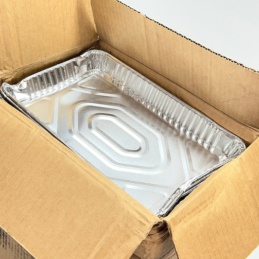 ZA@ D & W (100 PACK) Heavy Duty Aluminum Sheet Pan 1.3" Deep Silver 19251