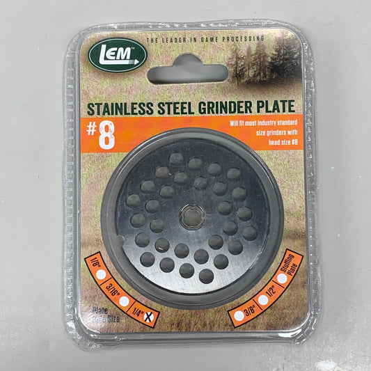 LEM Grinder Stuffing Plate 6mm #8 1/4" Stainless Steel 2-3/8" Diameter