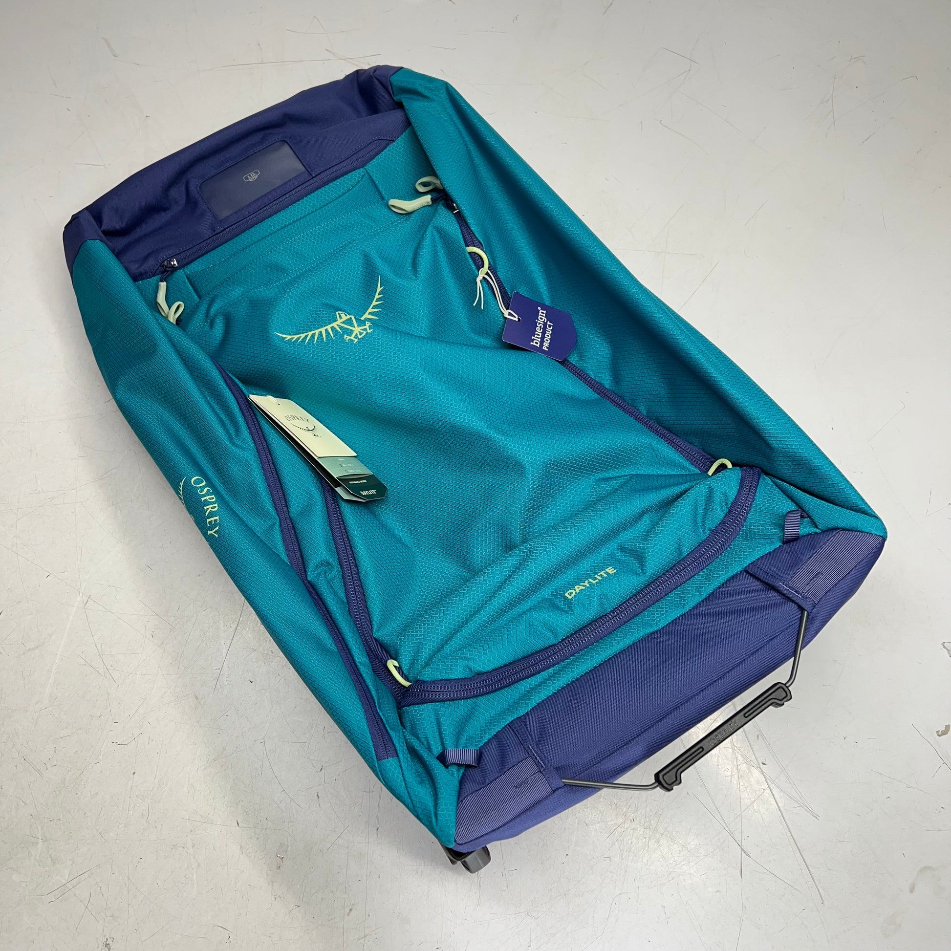 OSPREY Daylite Wheeled Duffel Lightweight 85L Blue Spikemoss/Alkaline – PayWut