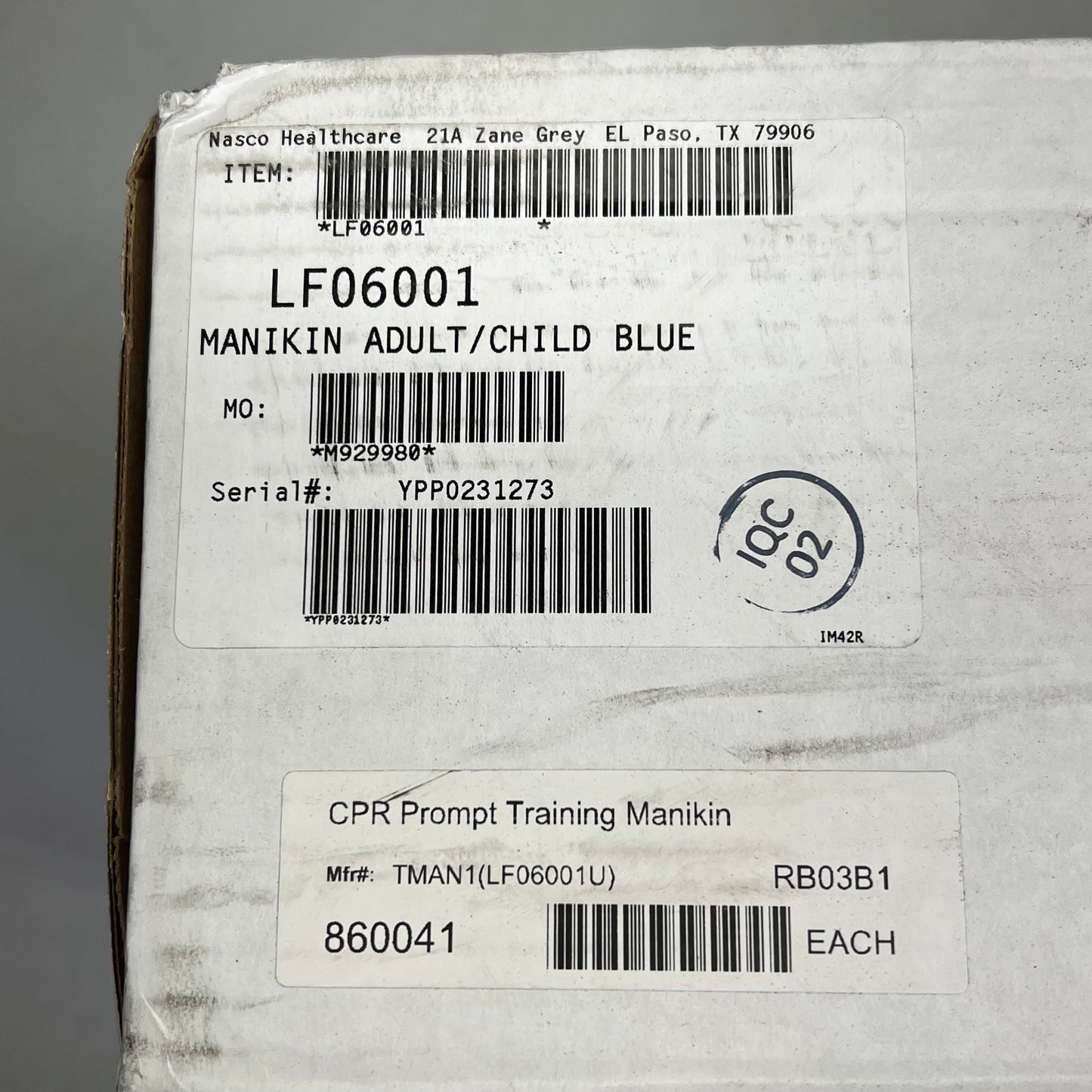 NASCO HEALTHCARE CPR Prompt Manikin Adjustable Adult/Child Blue LF06001