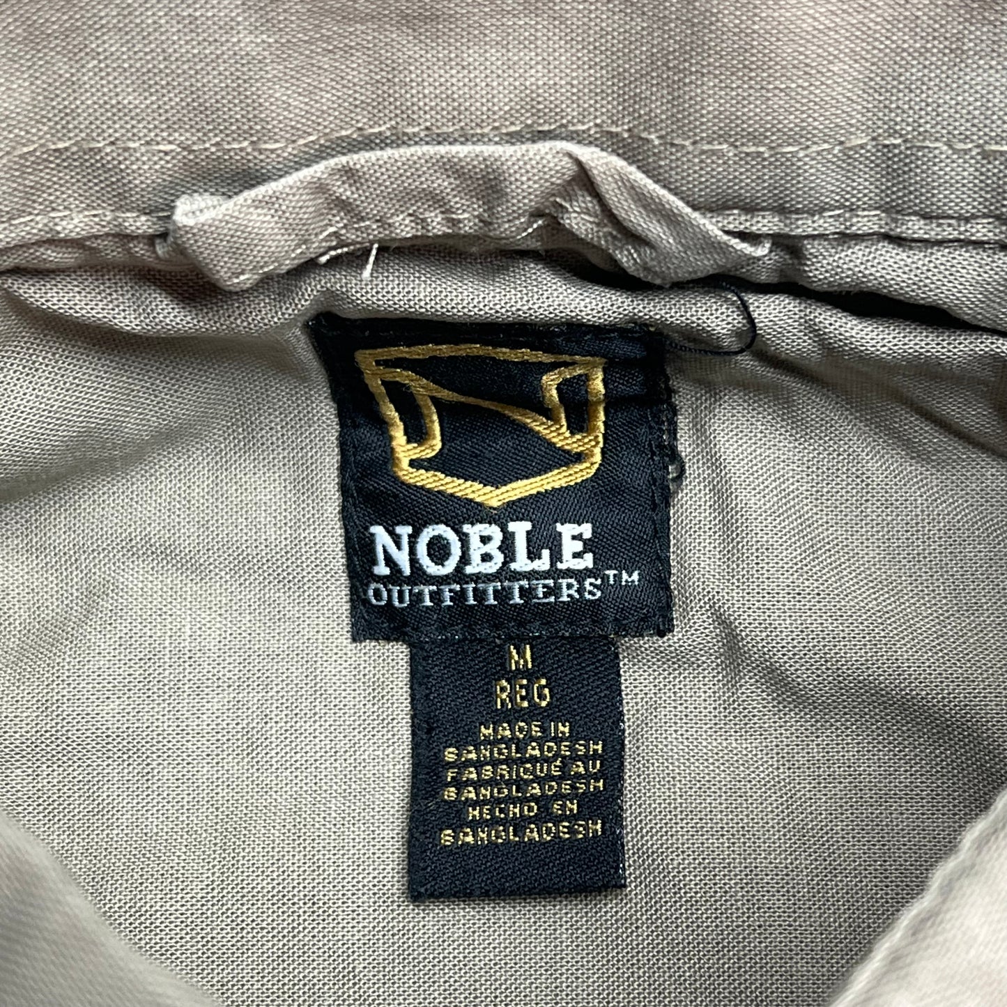 NOBLE OUTFITTERS Short Sleeve Weathered Work Shirt Men's Sz M-R Khaki 12005