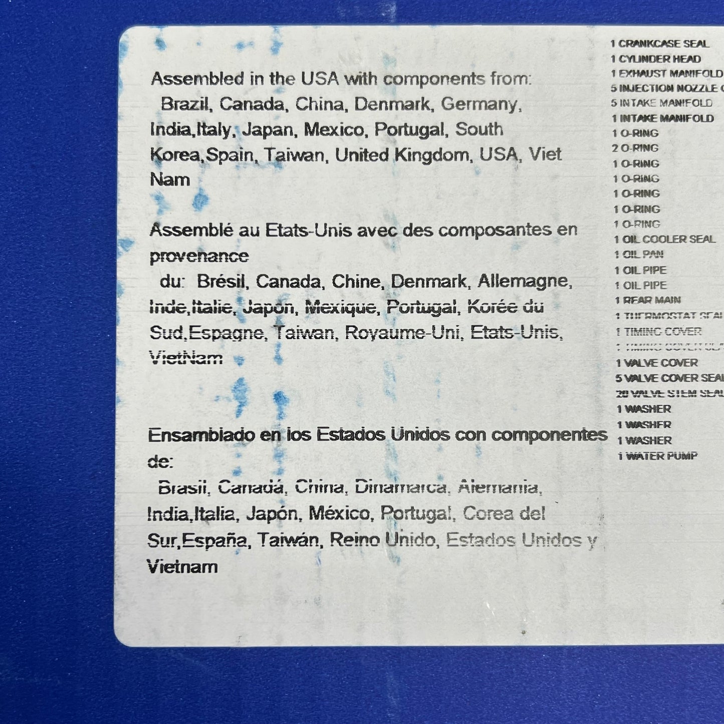 MAHLE Original Full Gasket Set For Dodge & Freightliner Made In USA 95-3614