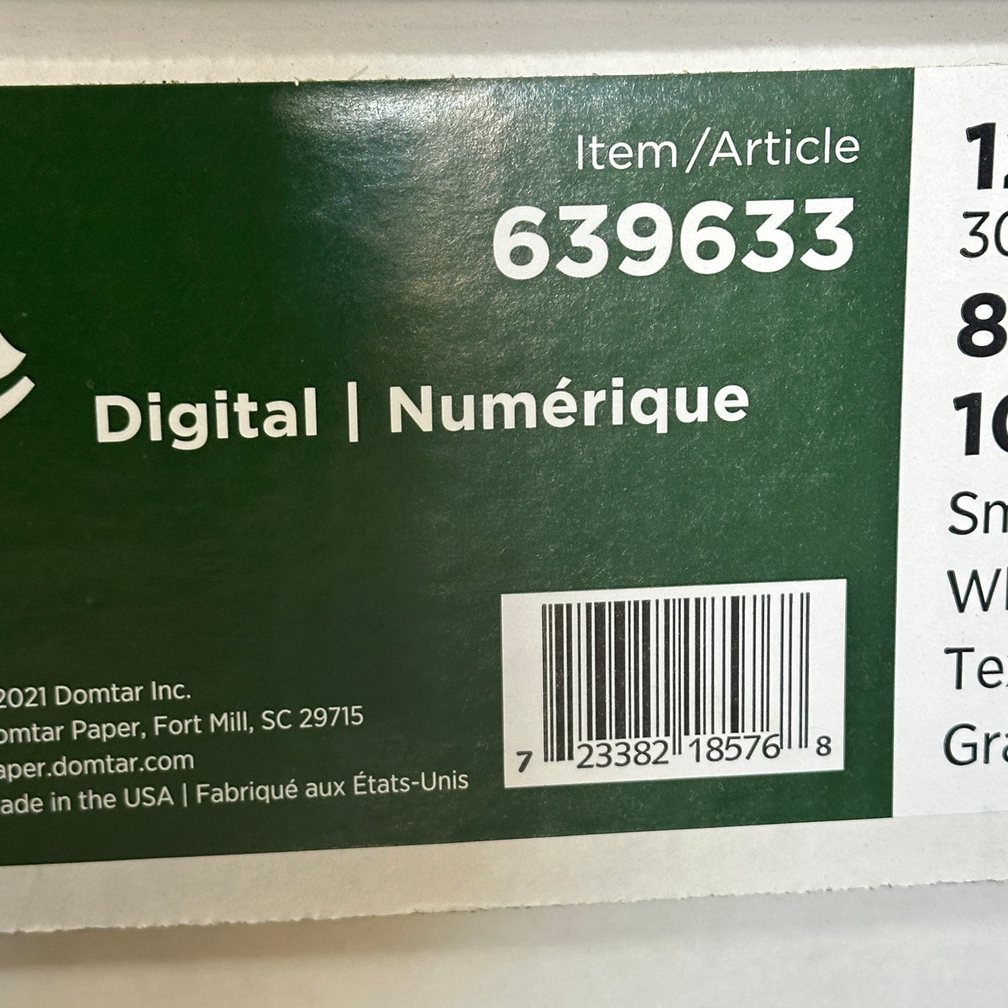 DOMTAR Lynx Digital Ultra Smooth Laser Paper 12”X18” 43.8 lbs. 639633 White