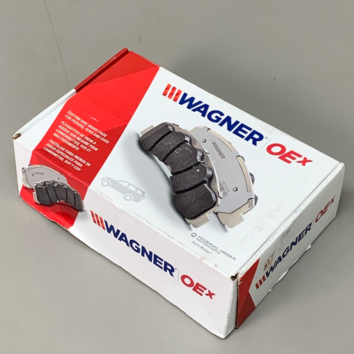 WAGNER OEx Premium Ceramic Disc Brake Pad Set 6" x 2" Grey OEX1498