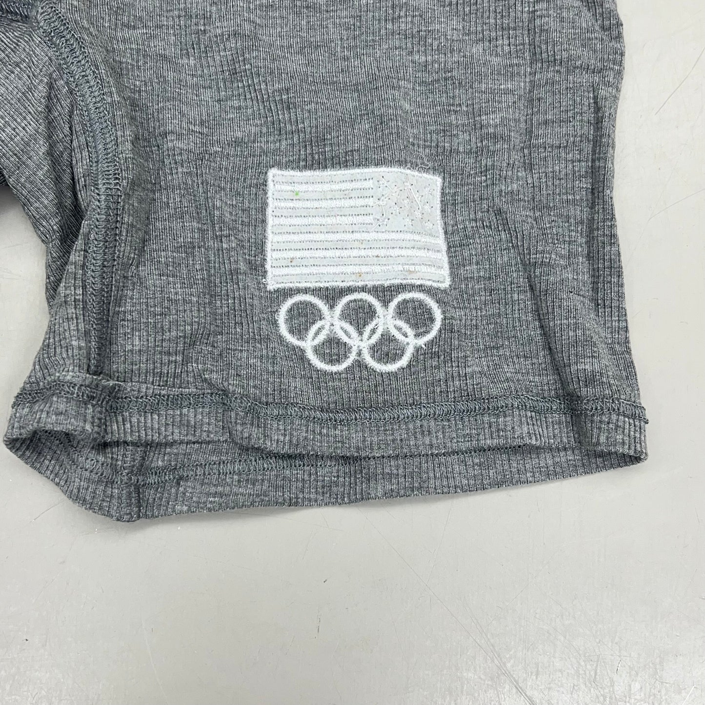 SKIMS Soft & Stretchy Cotton Rib Olympic Boxer Women's Sz S Heather Grey