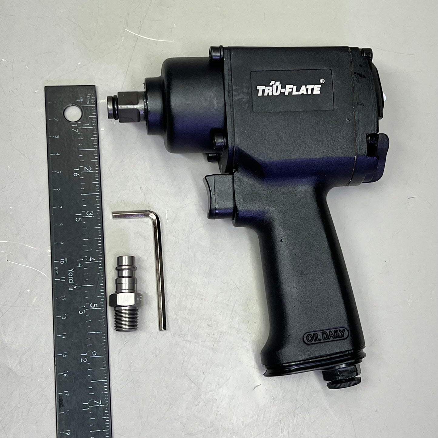 TRU-FLATE Short Body Stubby Impact W/ HI FLO Included 1/2" Black 25-513 25-313