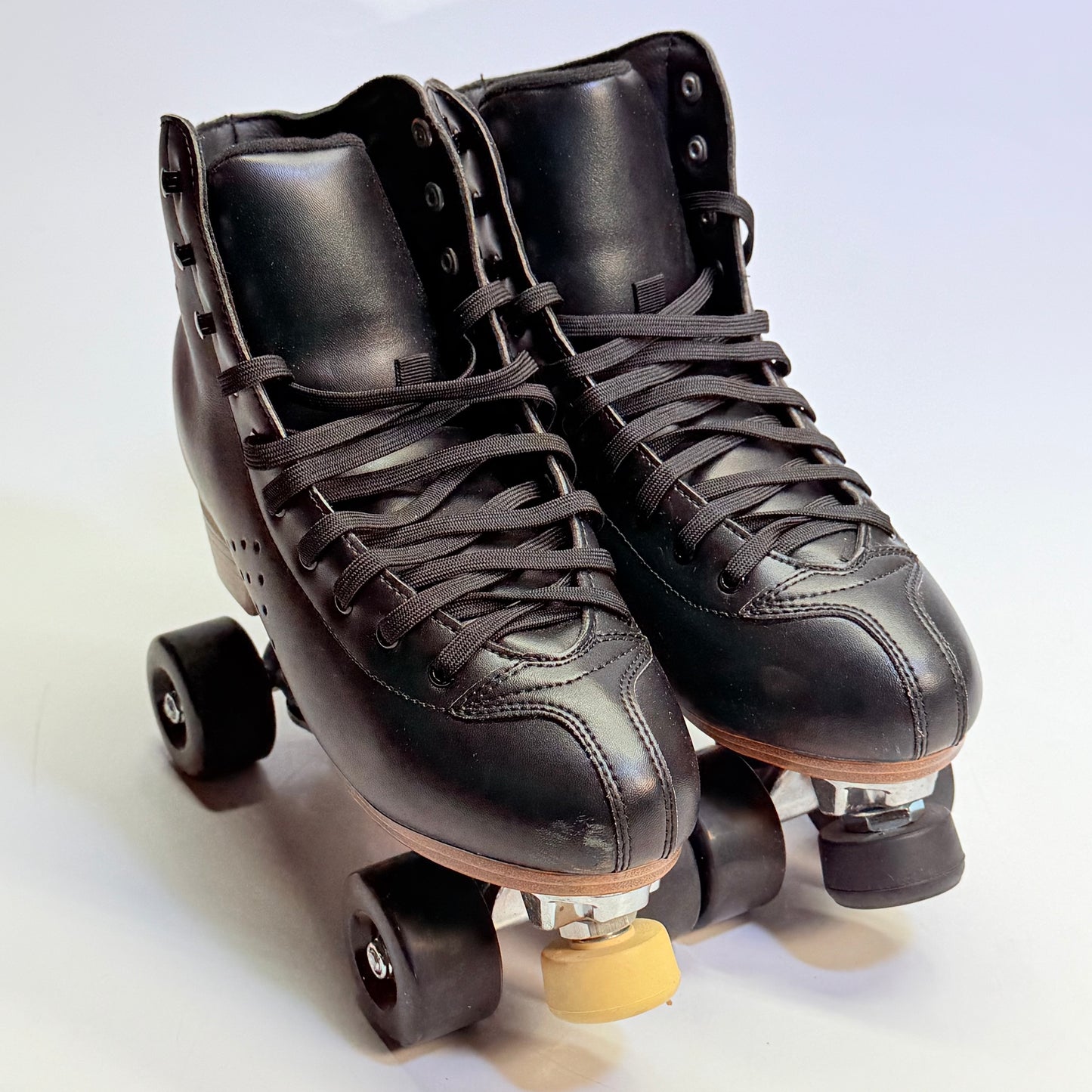 ZA@ PAPAISON Deluxe 2-Layer Microfiber Leather Roller Skates 11W/10M Black-280 B