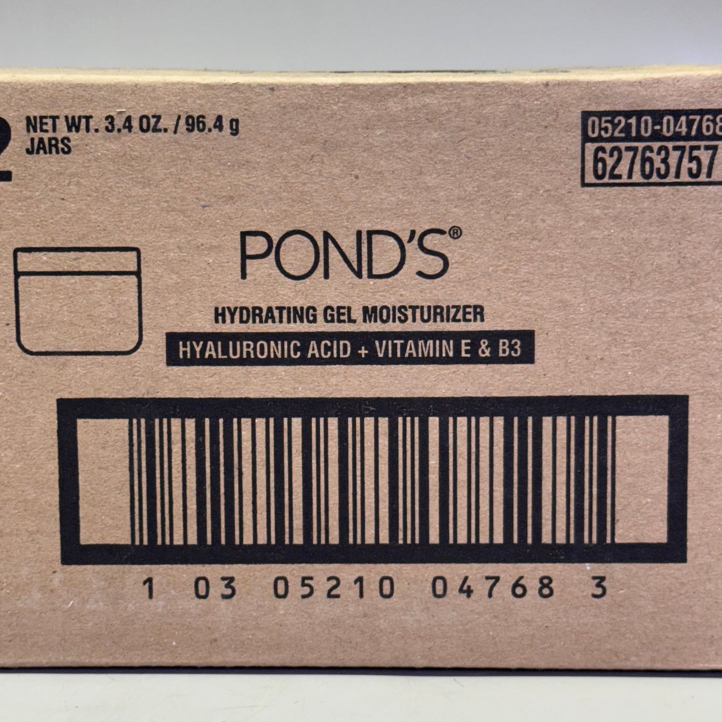 ZA@ POND'S (120 PACK) Hyaluronic Acid, Vitamin E & B3 Gel Face Moisturizer For All Skin Types 3.4 oz White D