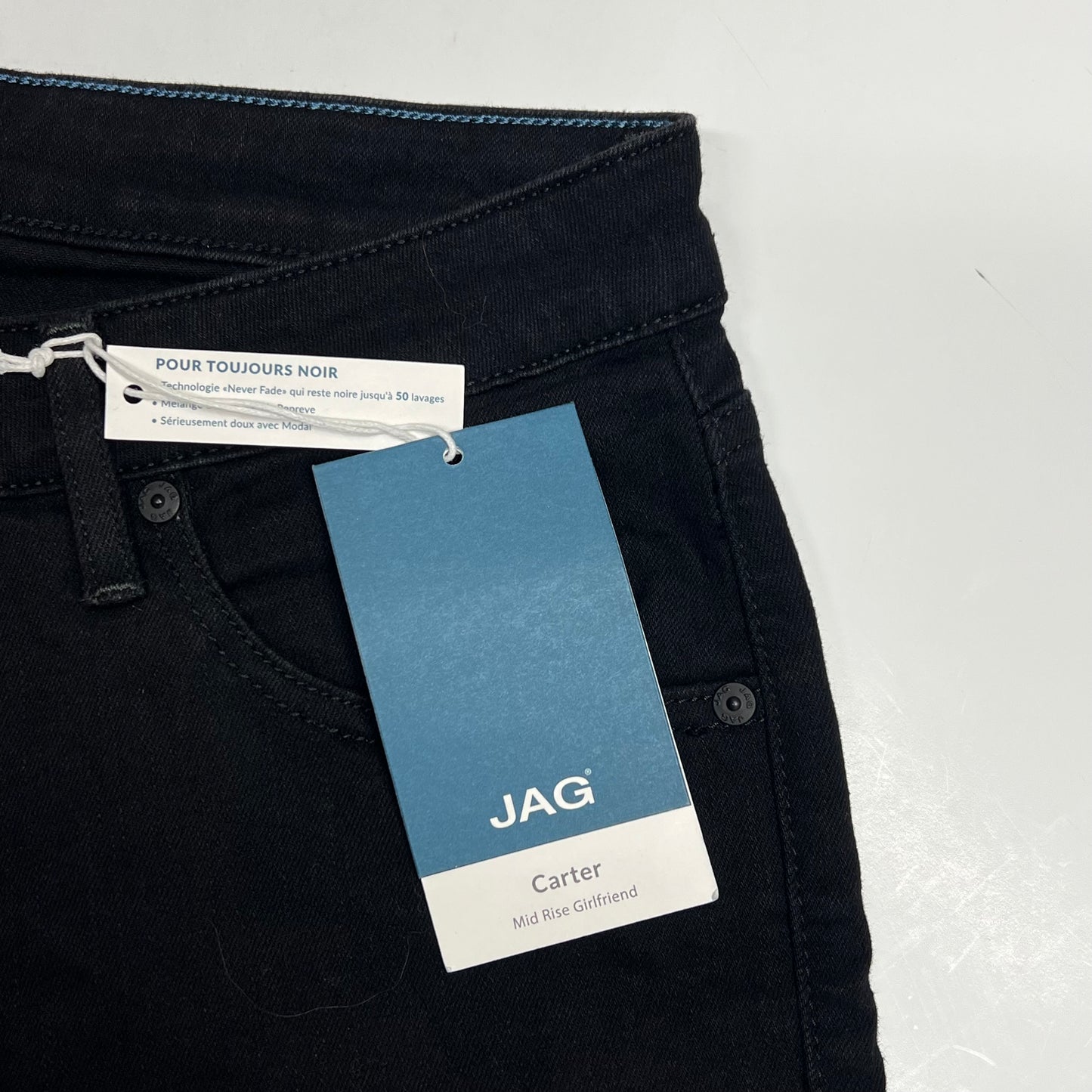 JAG Carter Mid Rise Girlfriend Pant Women's Sz 8 Black Void J2467459BKVD
