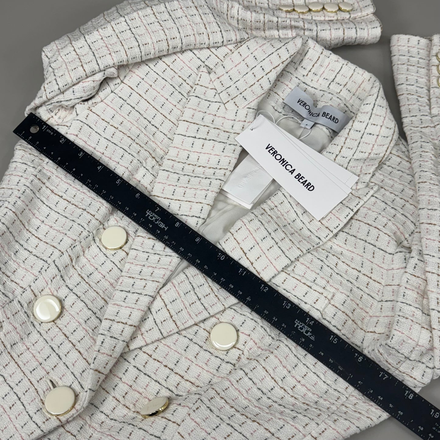 VERONICA BEARD Women's Diego Dickey Jacket Sz-6 Ivory/Multi 2406TW651509