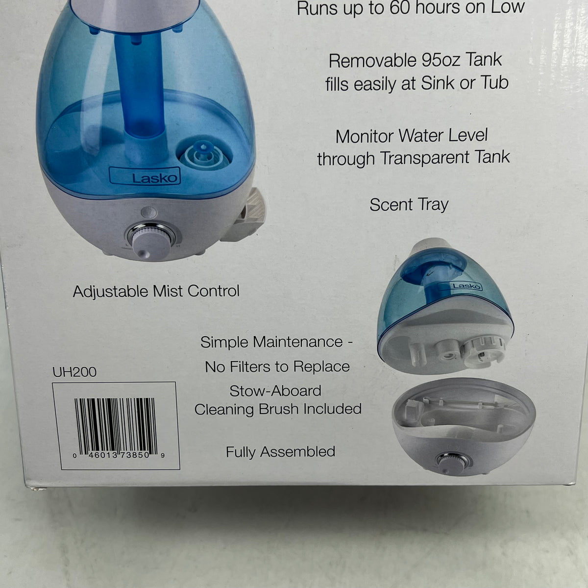 LASKO Ultra Sonic Cool Mist Humidifier 60hr Run Time Rooms Up To 300sq Ft White
