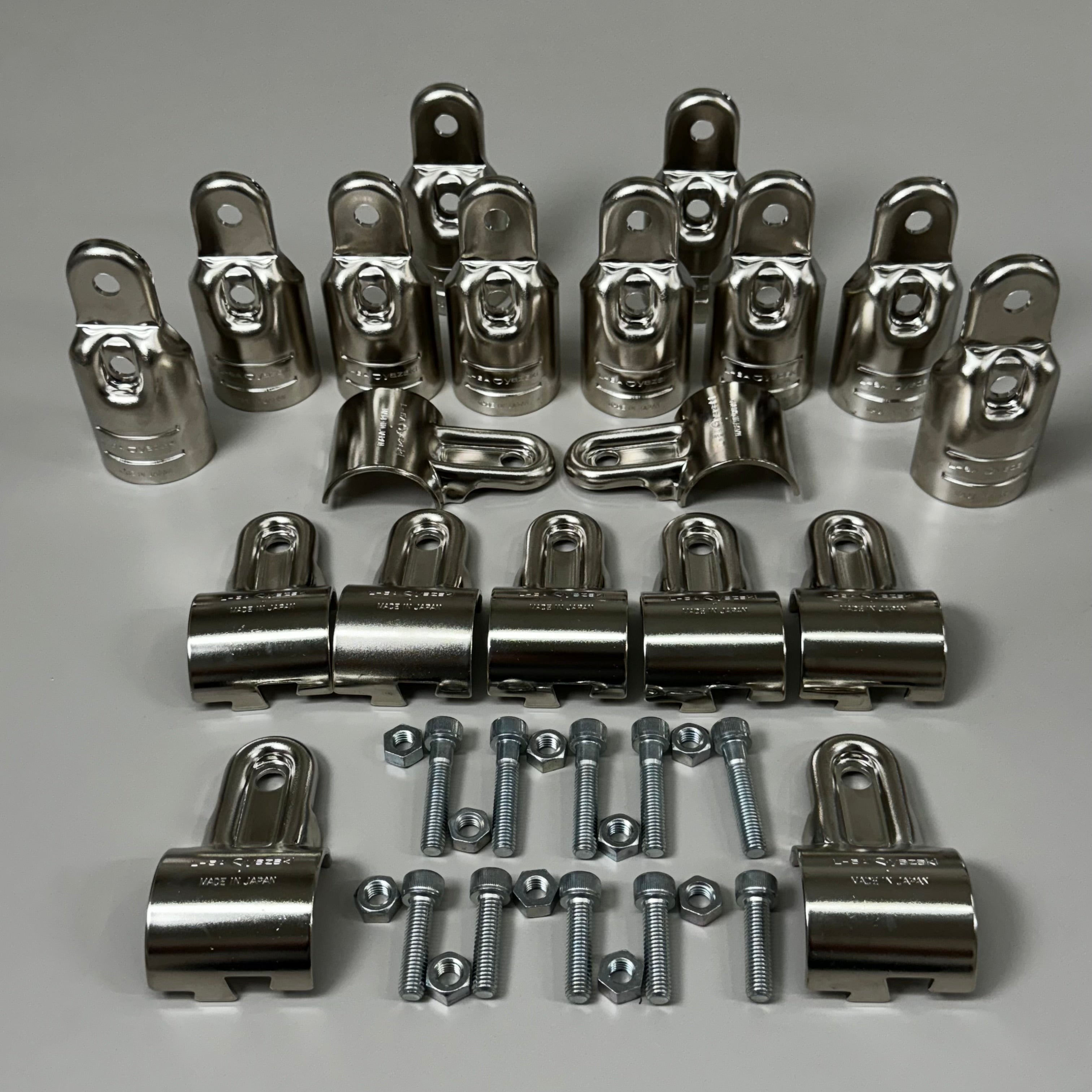 YAZAKI CREFORM (4 PACK) Metal Joint Set for Pipe Frames 42mm Nickle Pl ...