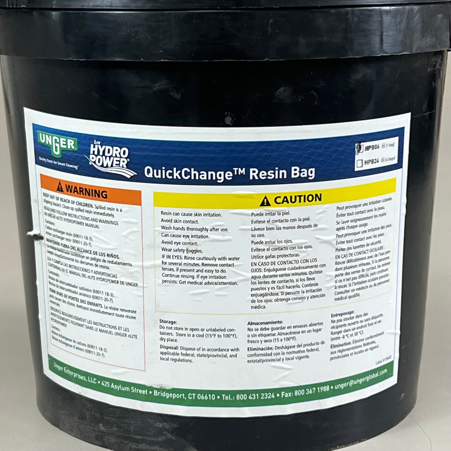 UNGER Replacement HydroPower Resin Bag In Reusable Pail 1 Bag HPB06