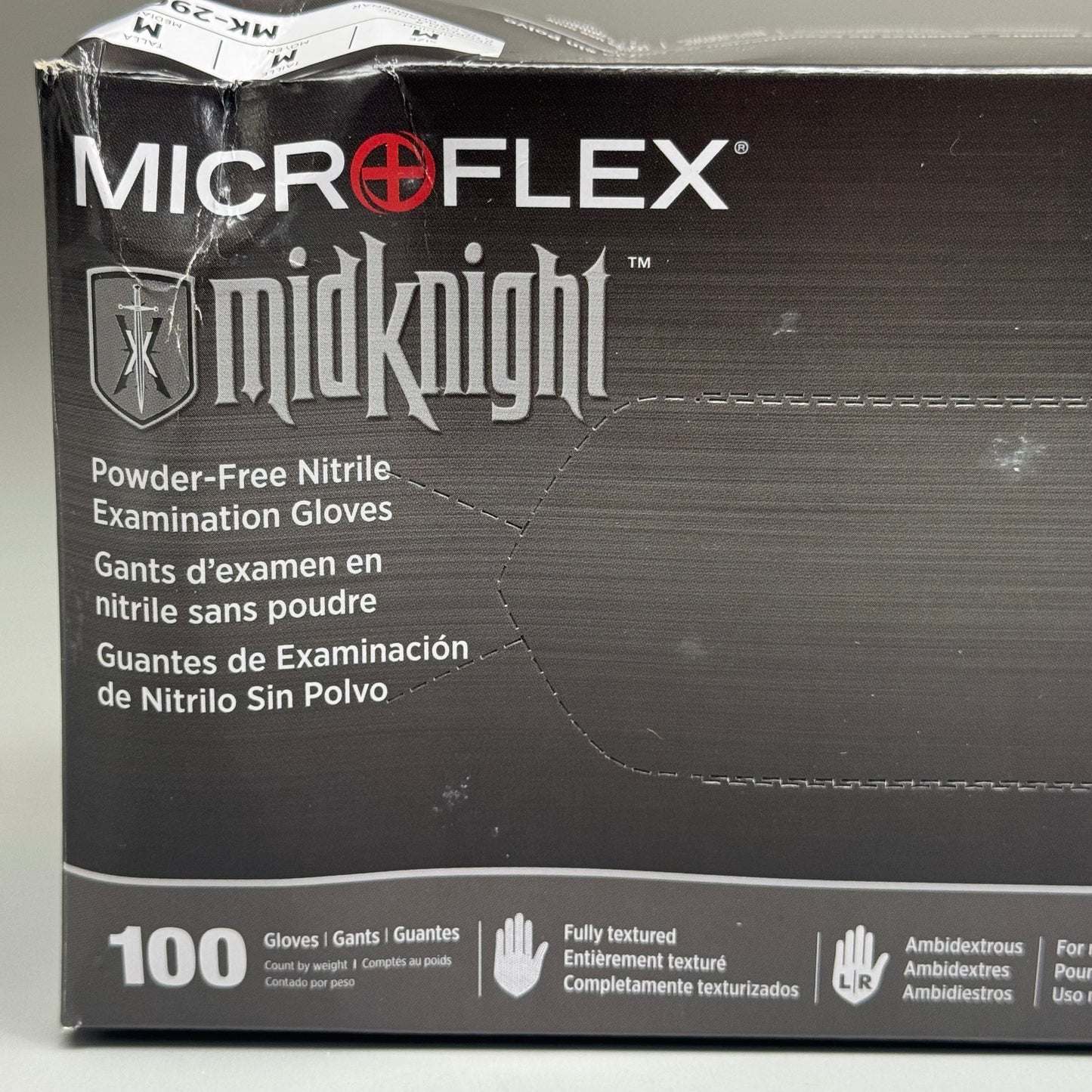 MICROFLEX (100 Pack) Midknight Nitrile Disposable Gloves Size: M MK-296-M