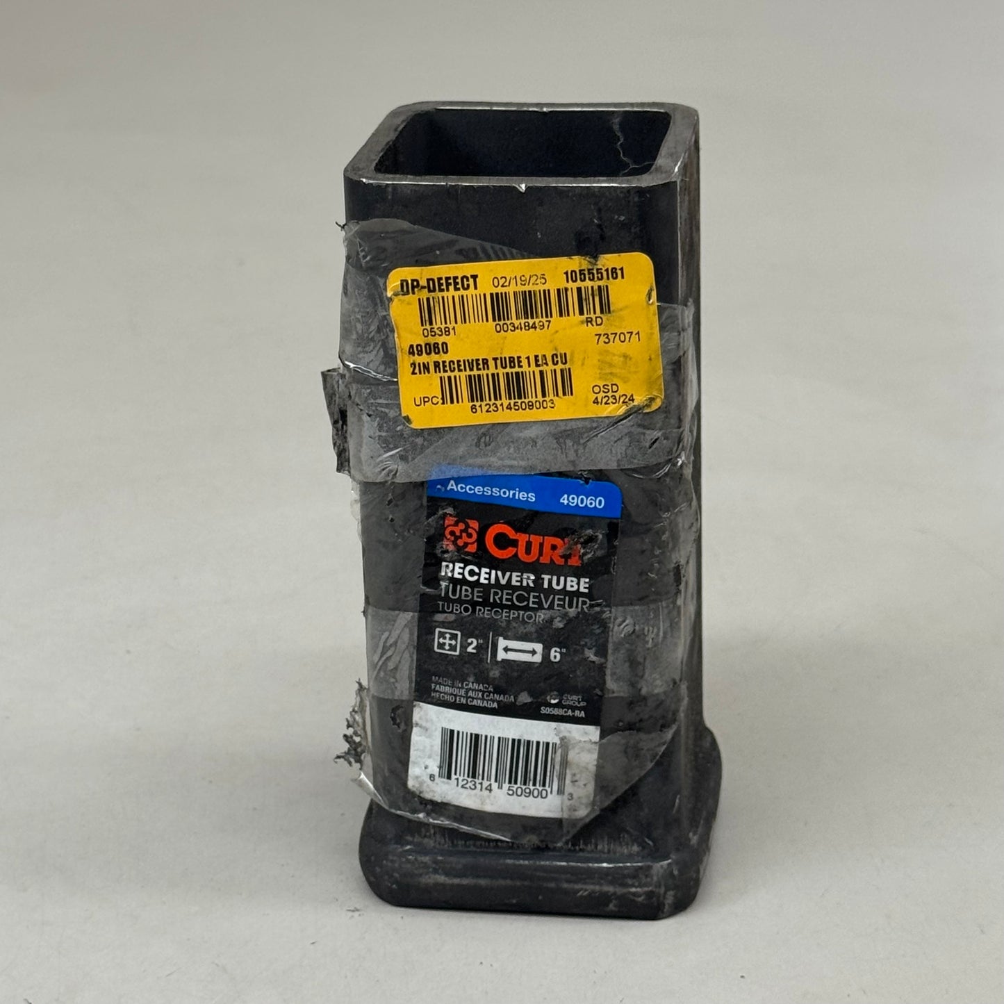 CURT Raw Steel 2" Receiver Tubing 6" Overall Length 49060 (New Other-Slight Cosmetic Damage)