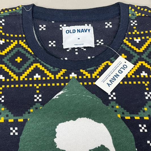 OLD NAVY Men's Christmas Holiday Elf Sweater Sz M Navy/Green 572579-00-1