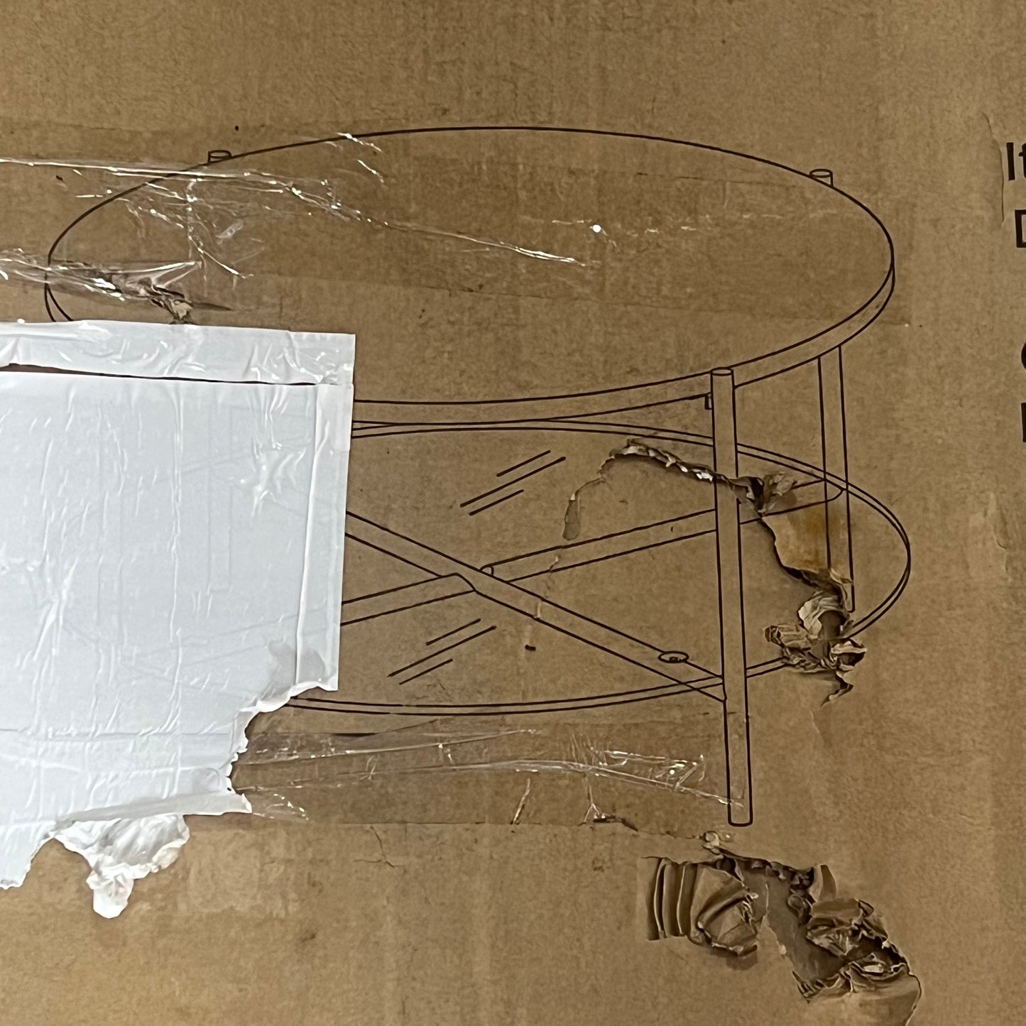 WE Sleek Marble & Glass Coffee Table Tripod Leg Design 32" Gold AF32SRDCTMGD