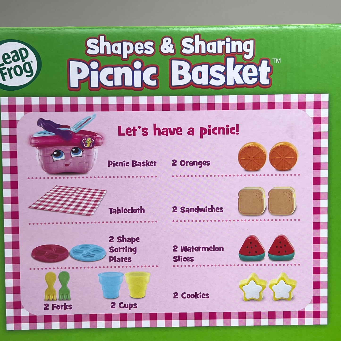 VTECH Leap Frog Picnic Basket Teaching Shapes & Sharing Pink Girls 6+ Month 6036