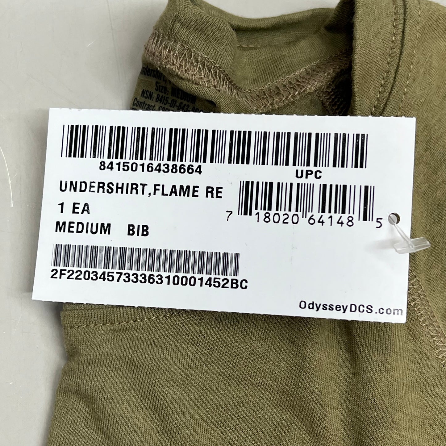 ODYSSEY DCS Special Flame Resistant Undershirt Men's Sz M Coyote 8415016438664